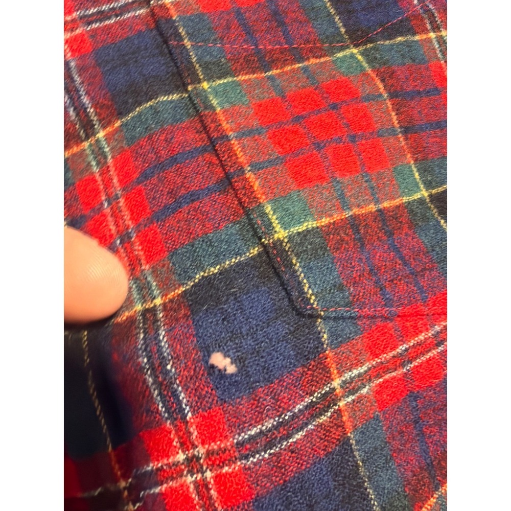 Pendleton Mens Wool Shirt Macpherson Red Tartan Plaid Vintage Large Made in USA - Picture 8 of 14